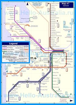 Карта маршрутов транспорта Аделаиды
